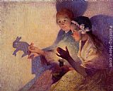 Ferdinand Loyen Du Puigaudeau Canvas Paintings - Chinese Shadows, the Rabbit